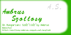 ambrus szollosy business card